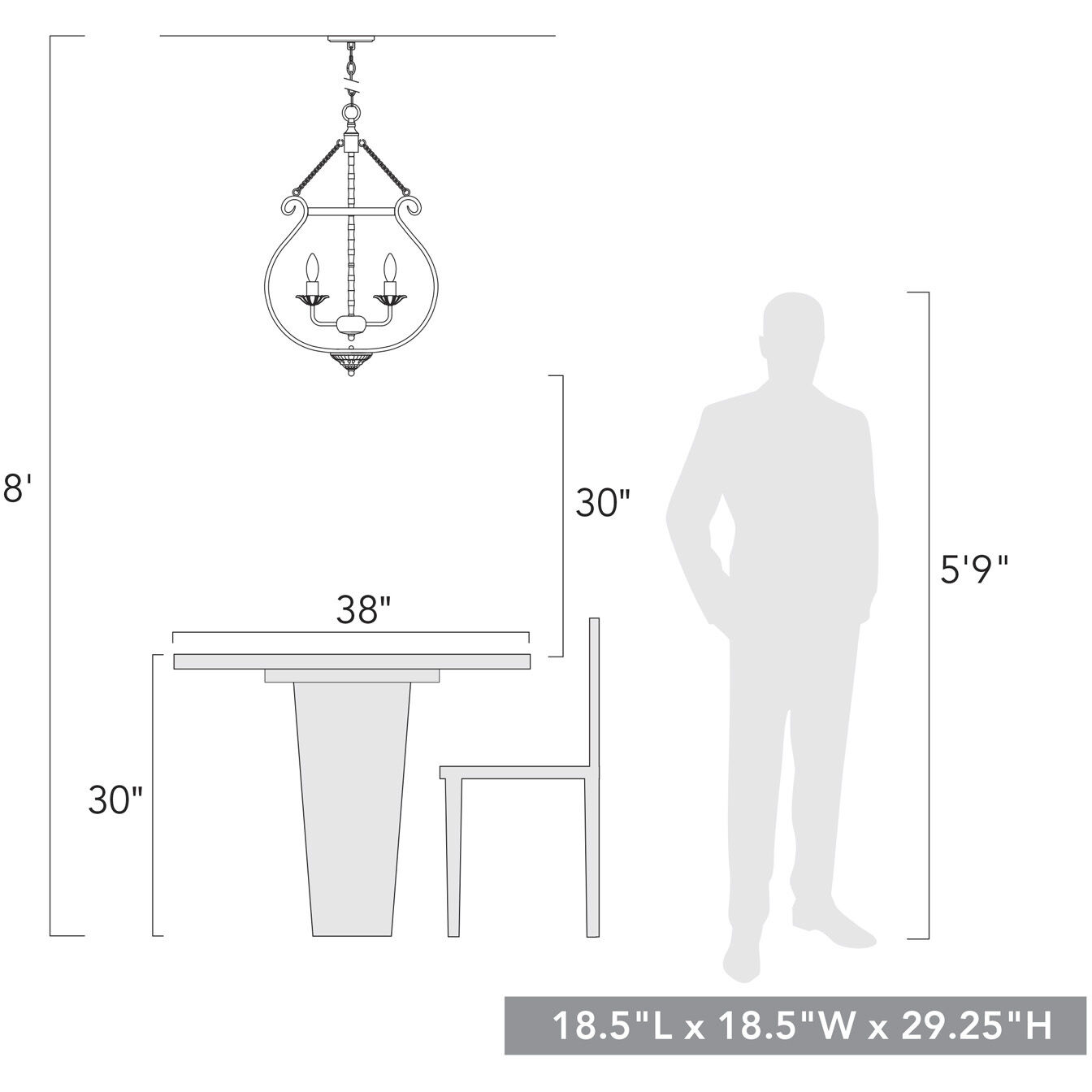Delphine 4 Light 19 inch Burnished Chestnut Pendant Ceiling Light
